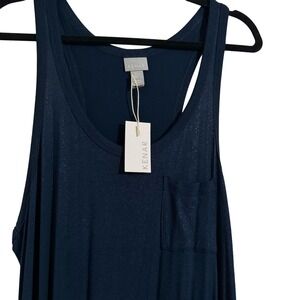 NWT KENAR Blue Racerback Sleveless Tank Maxi Dress W Subtle Silver Sparkle Large